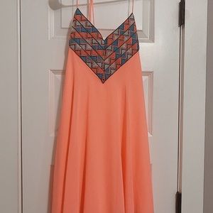 Neon pink spaghetti strap dress